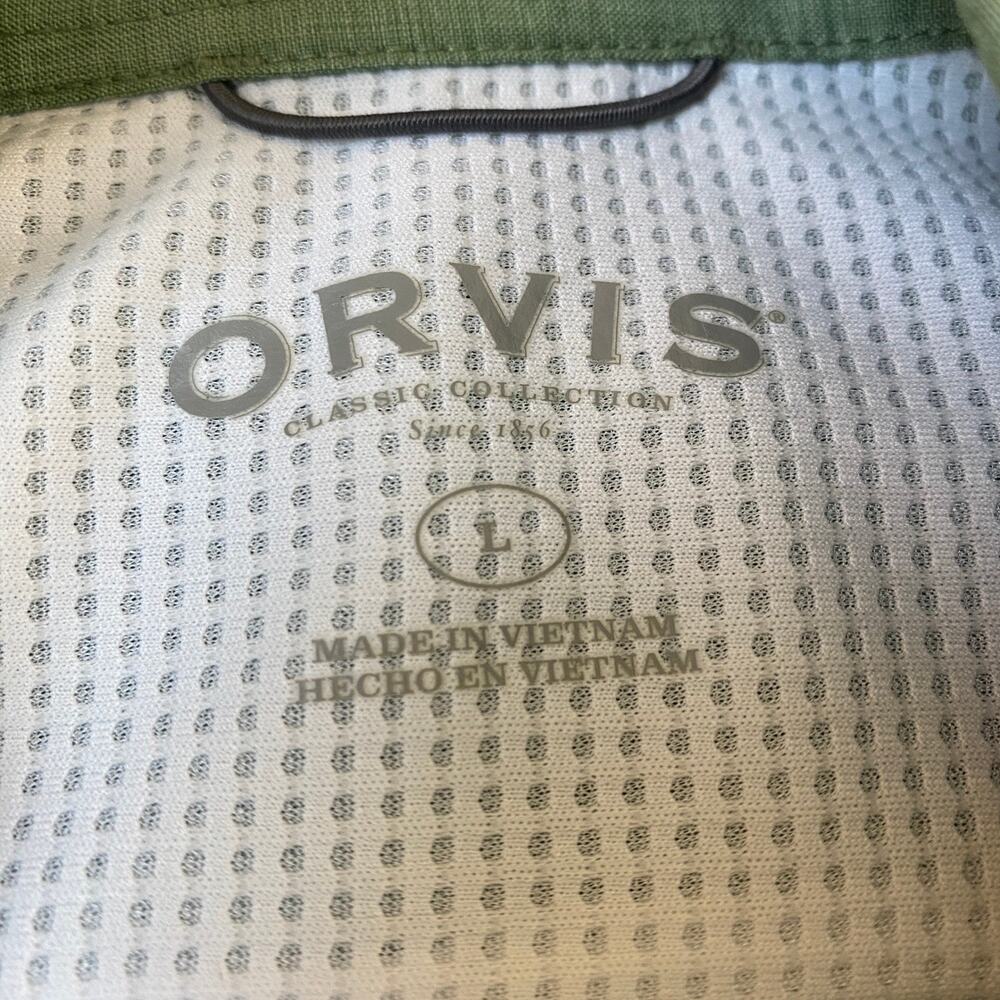 Orvis Men Outdoor Classic Collection Button Up Fishing Shirt  L Green Utility - Picture 4 of 8